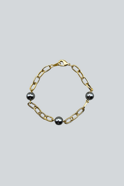 BRAZALETE PERLAS GRISES