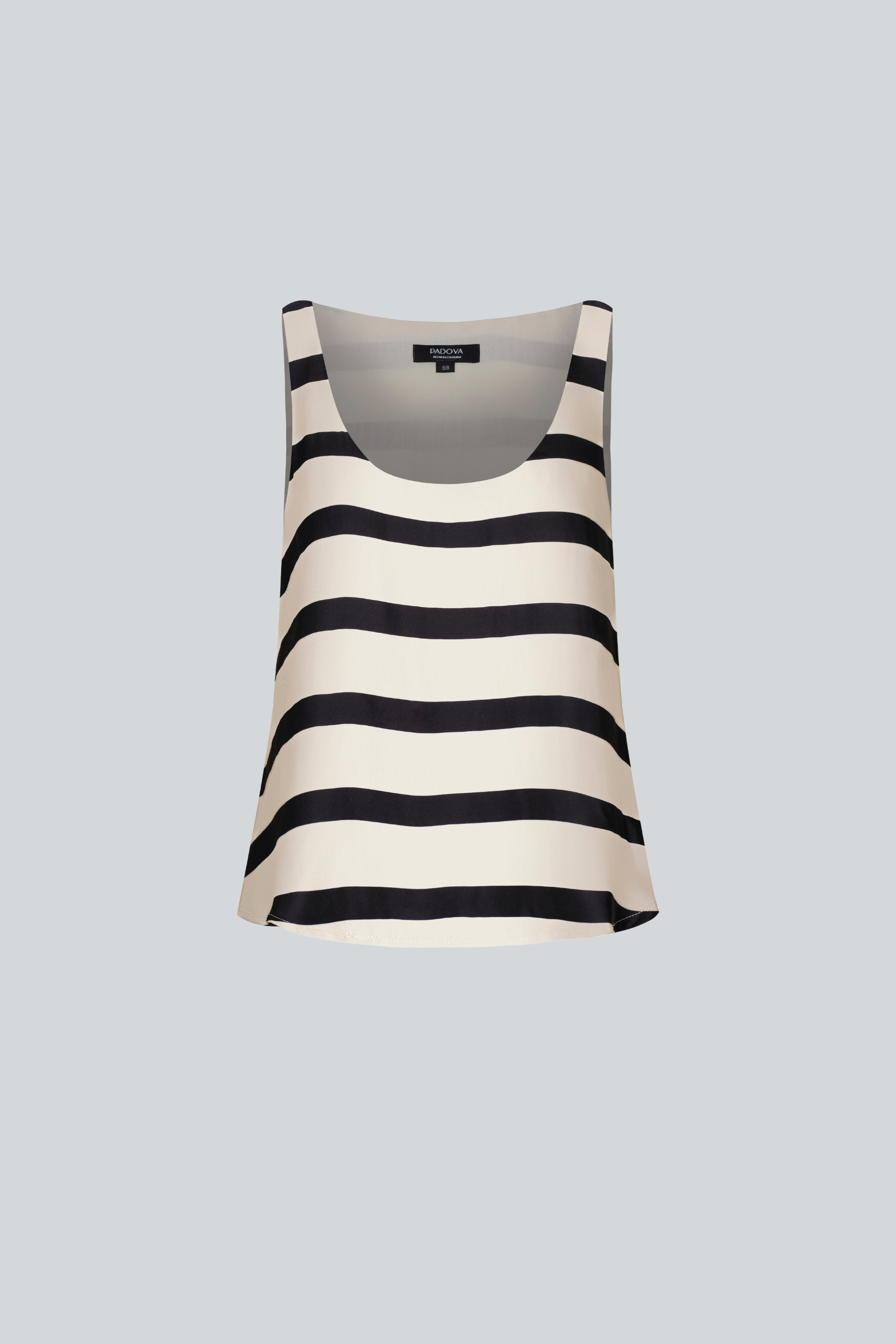 Blusa a rayas sin mangas de PADOVA, vista frontal.