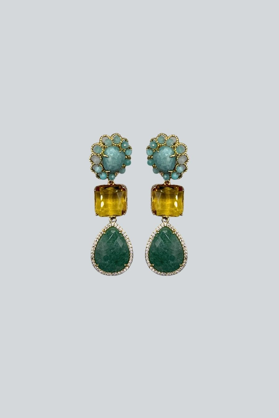ARETES TURQUEZA/AMARILLO/TURQUEZA
