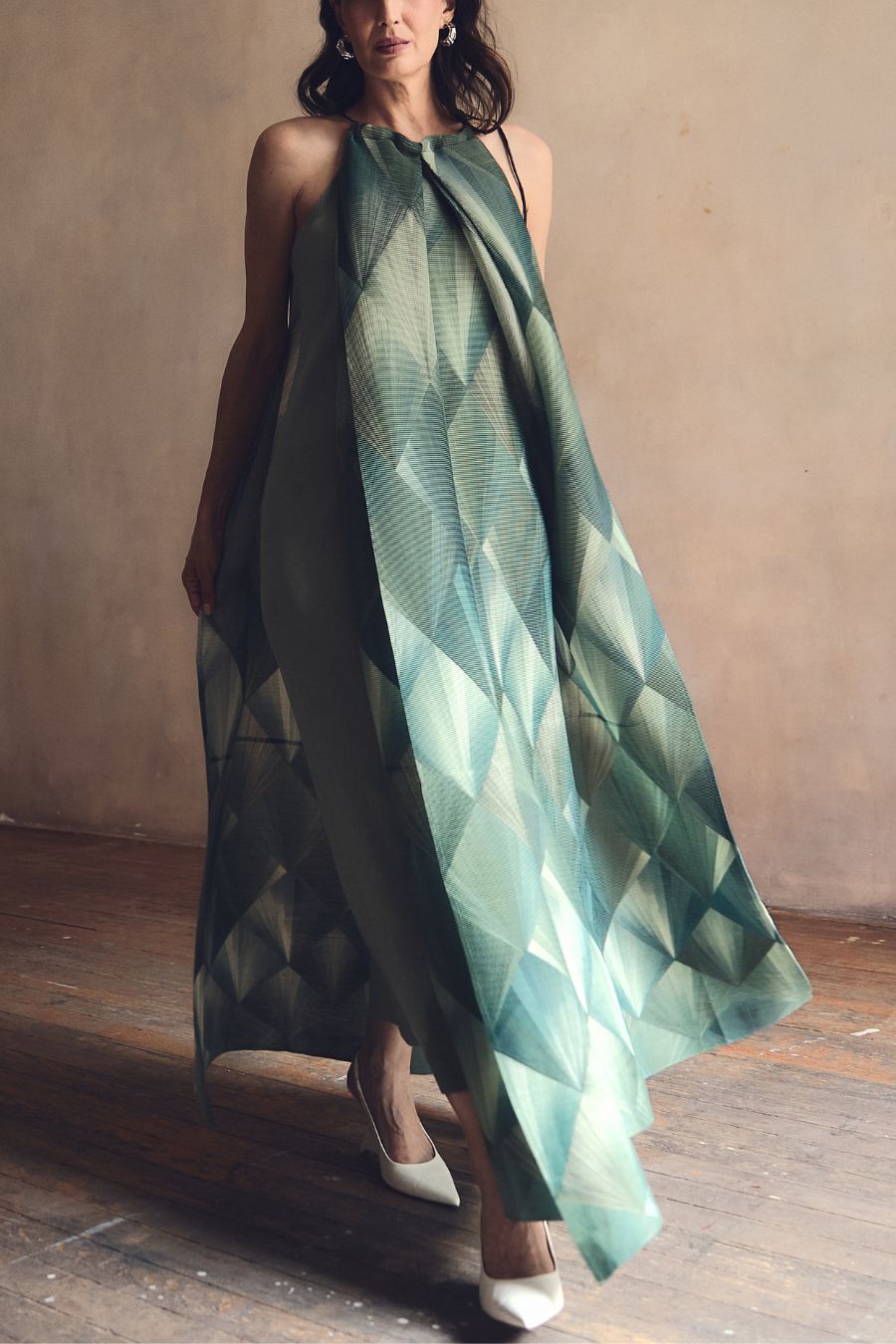 vestido largo verde