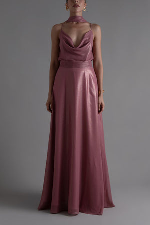 Vestido drapeado rosa UGGA Arial 12