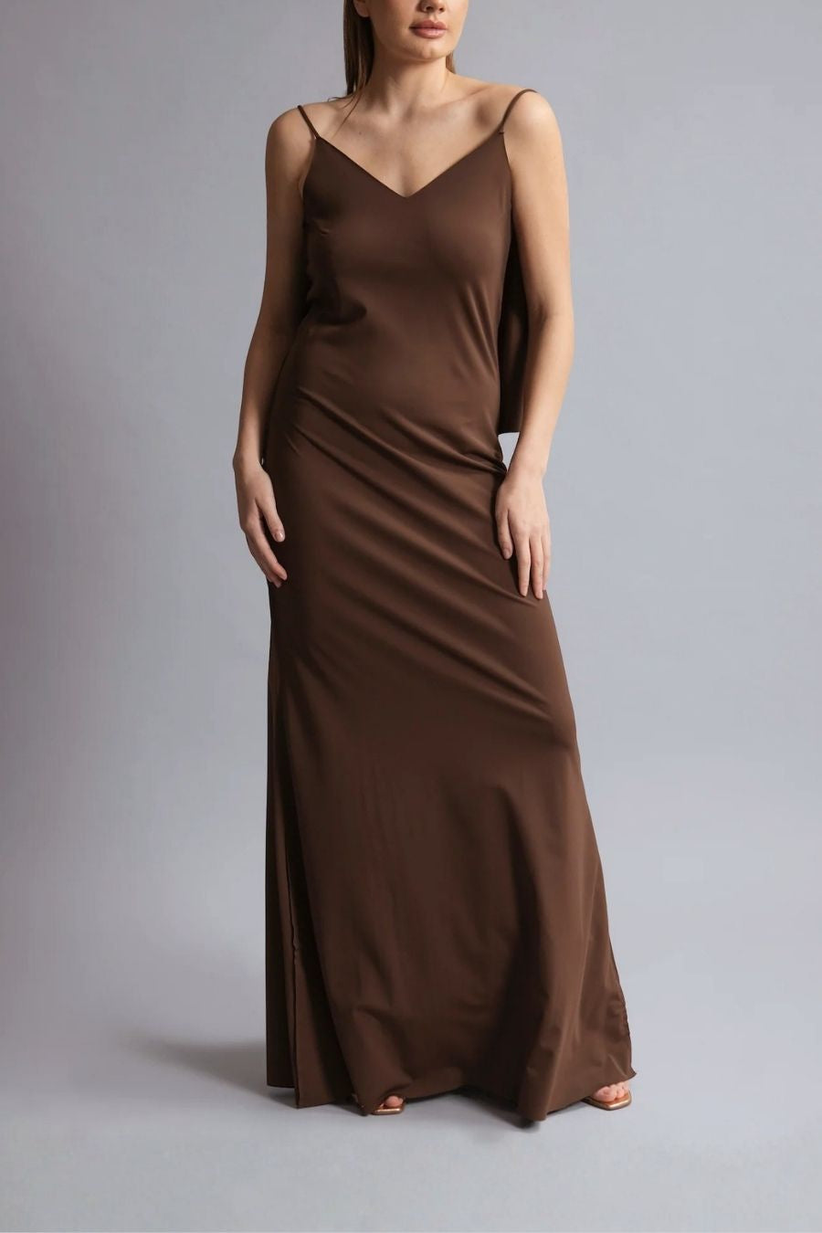 VESTIDO LARGO FLY MARRÓN