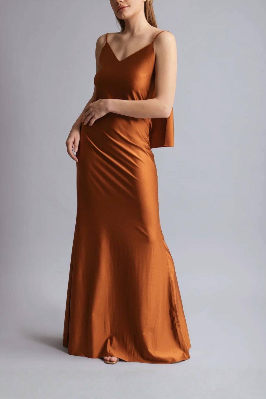 VESTIDO LARGO FLY NARANJA