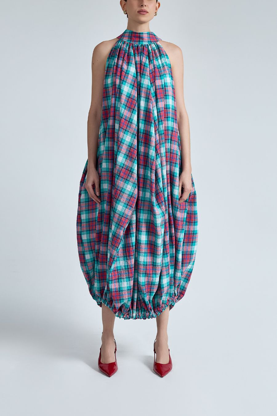 VESTIDO HALTER GLOBO MULTICOLOR