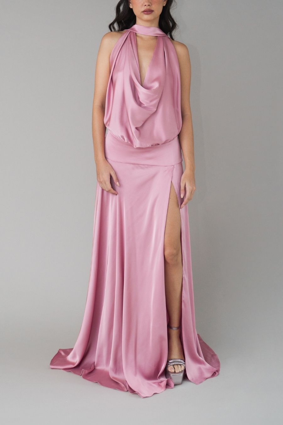 VESTIDO LARGO LUNARA ROSA