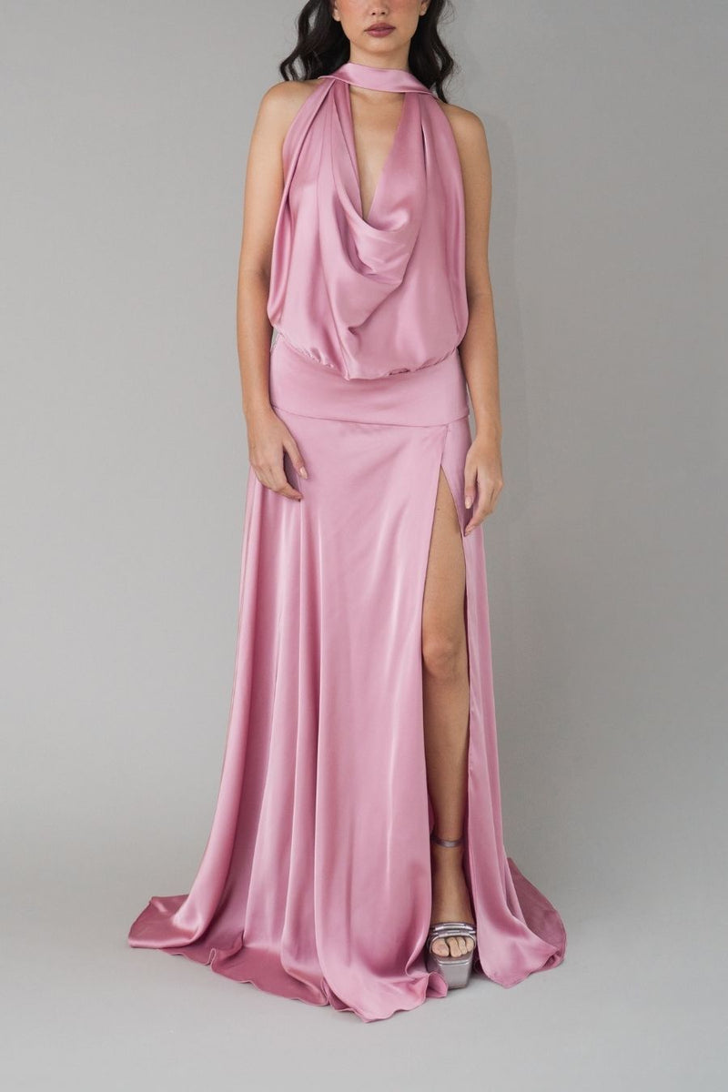 VESTIDO LARGO LUNARA ROSA
