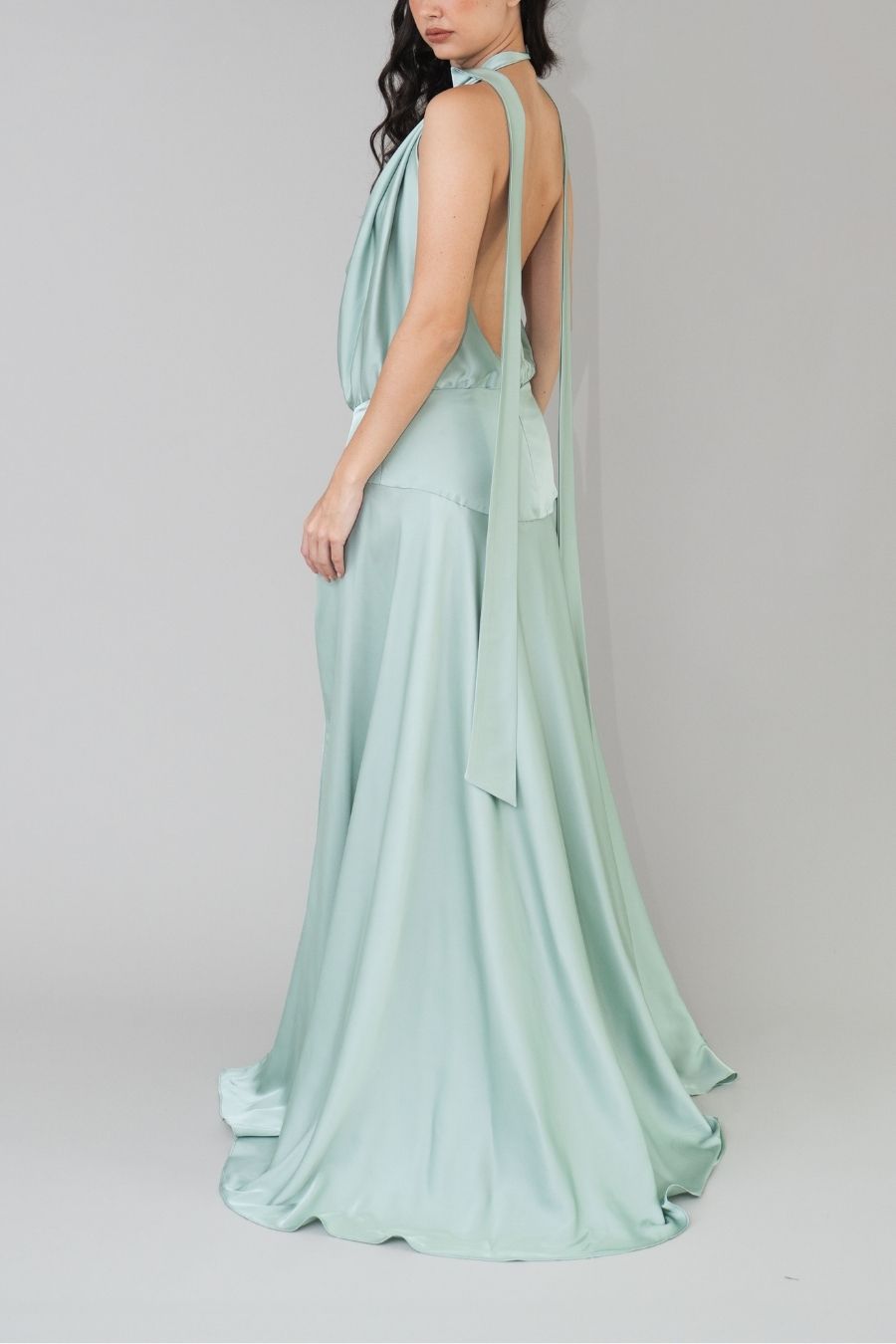 VESTIDO LARGO LUNARA VERDE MENTA