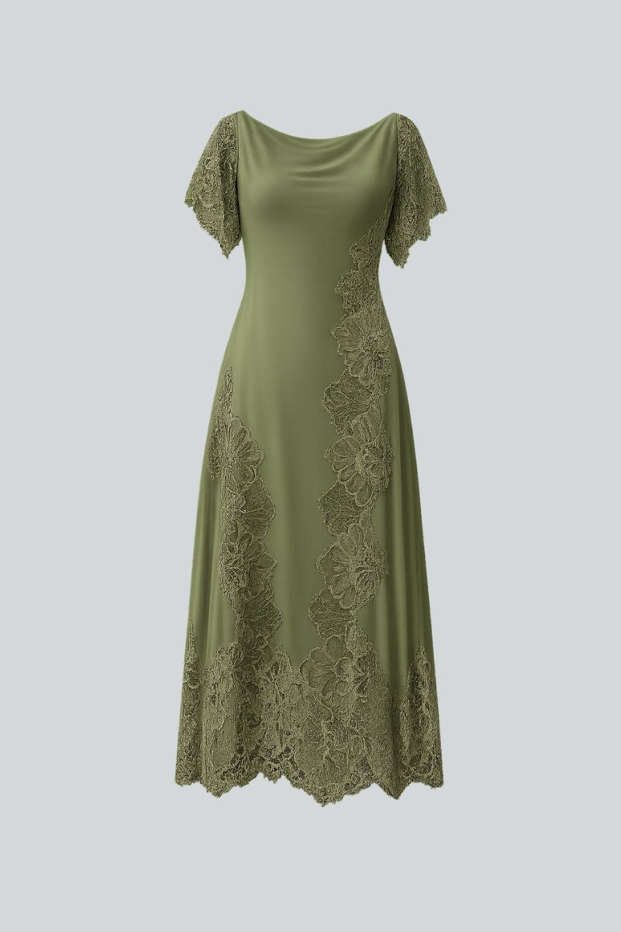 VESTIDO MIDI MAR VERDE OLIVO