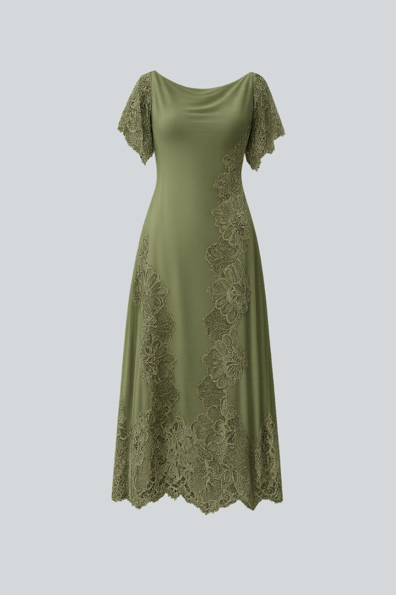 VESTIDO MIDI MAR VERDE OLIVO