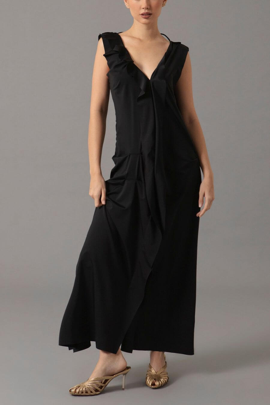 VESTIDO LARGO OLANES