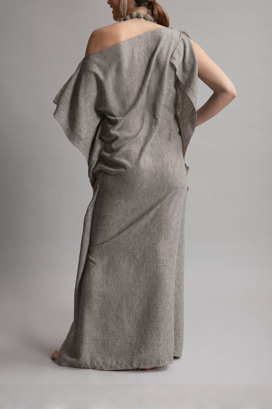 VESTIDO LARGO SENDA COTTON GRIS