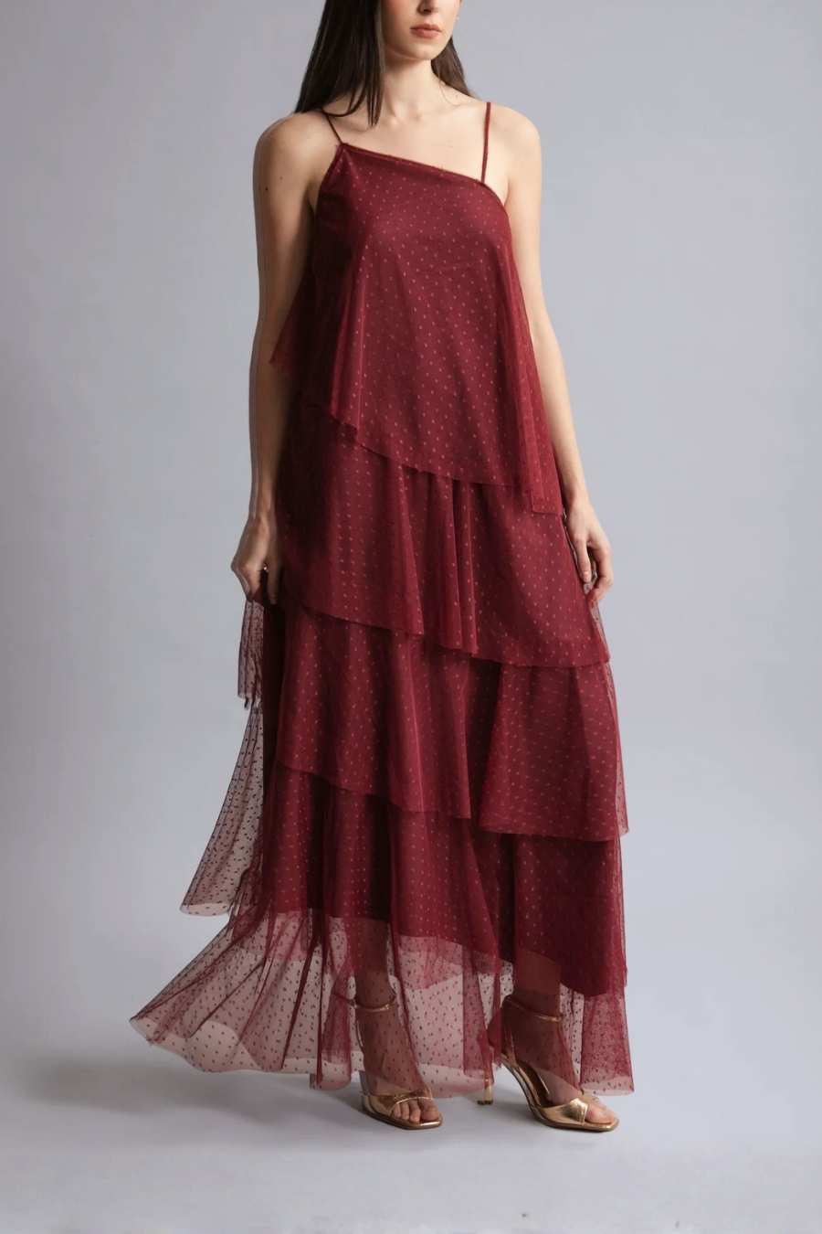 VESTIDO LARGO SEVILLA TINTO