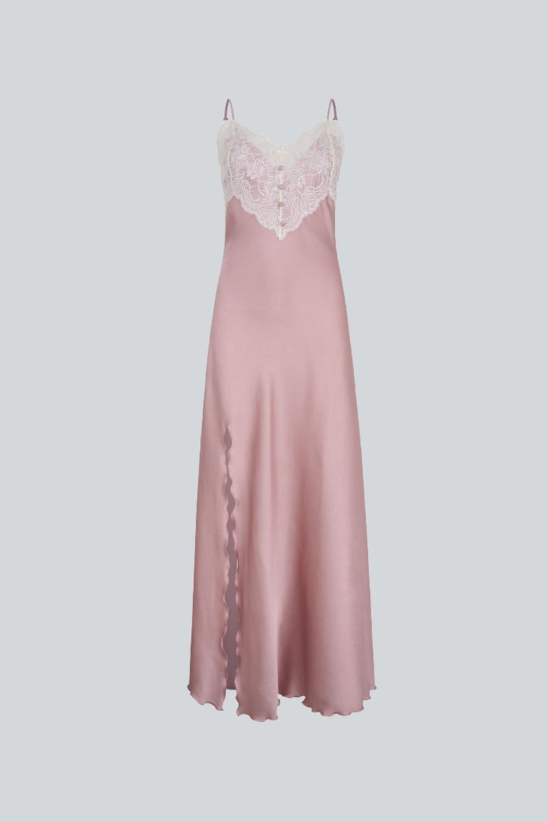VESTIDO LARGO SLIP DRESS ROSA