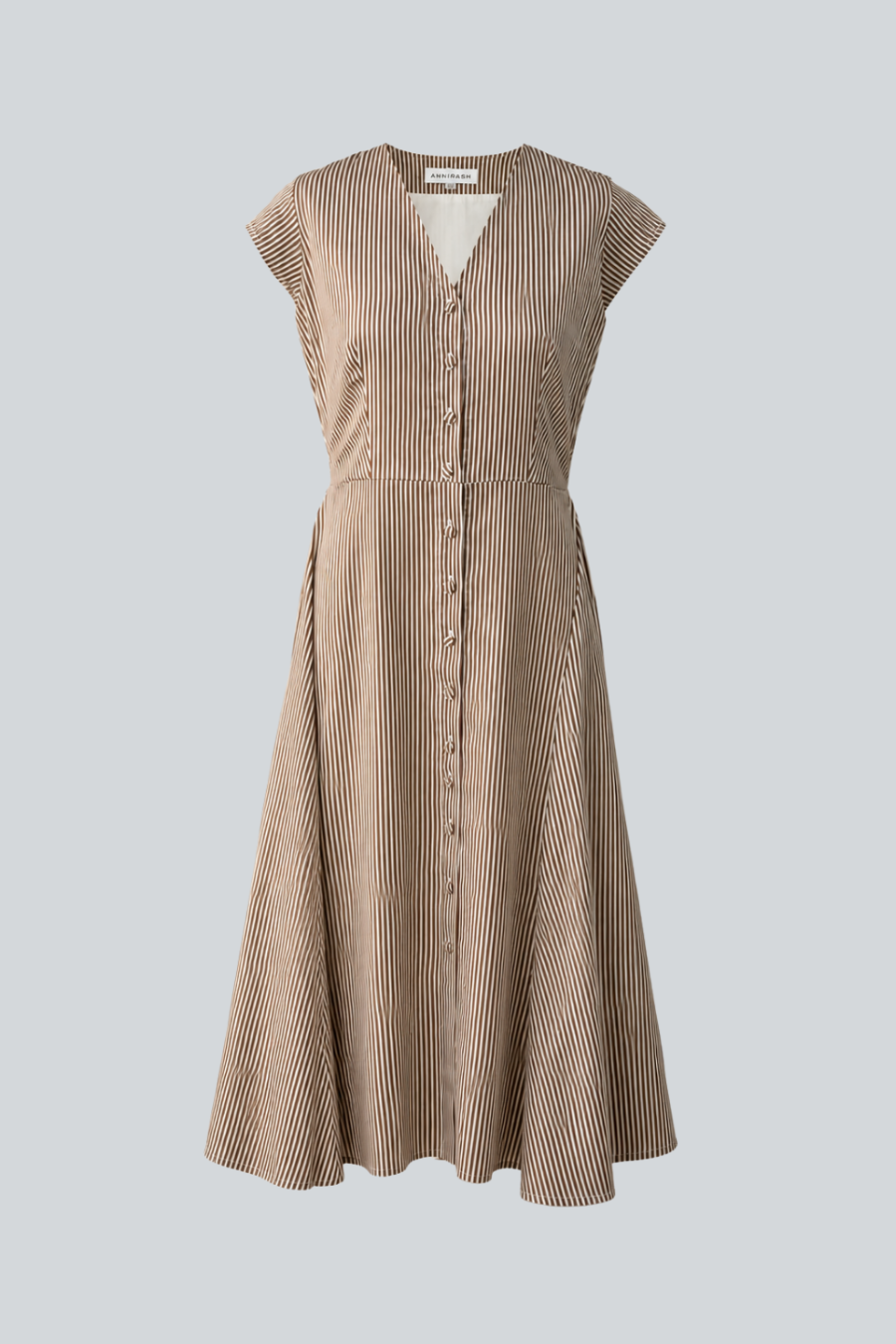 Vestido Encuentro de Anirash, vestido midi de manga corta con escote en V y botones