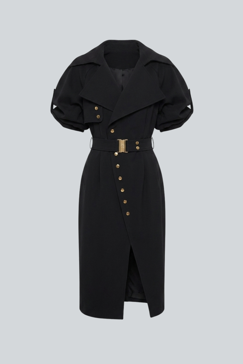 VESTIDO GABARDINA NEGRO