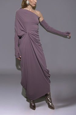 VESTIDO LARGO A UN HOMBRO