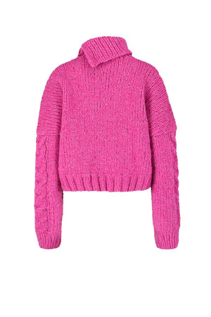 Suéter rosa de cuello subido y manga larga Sandra Weil Ugga